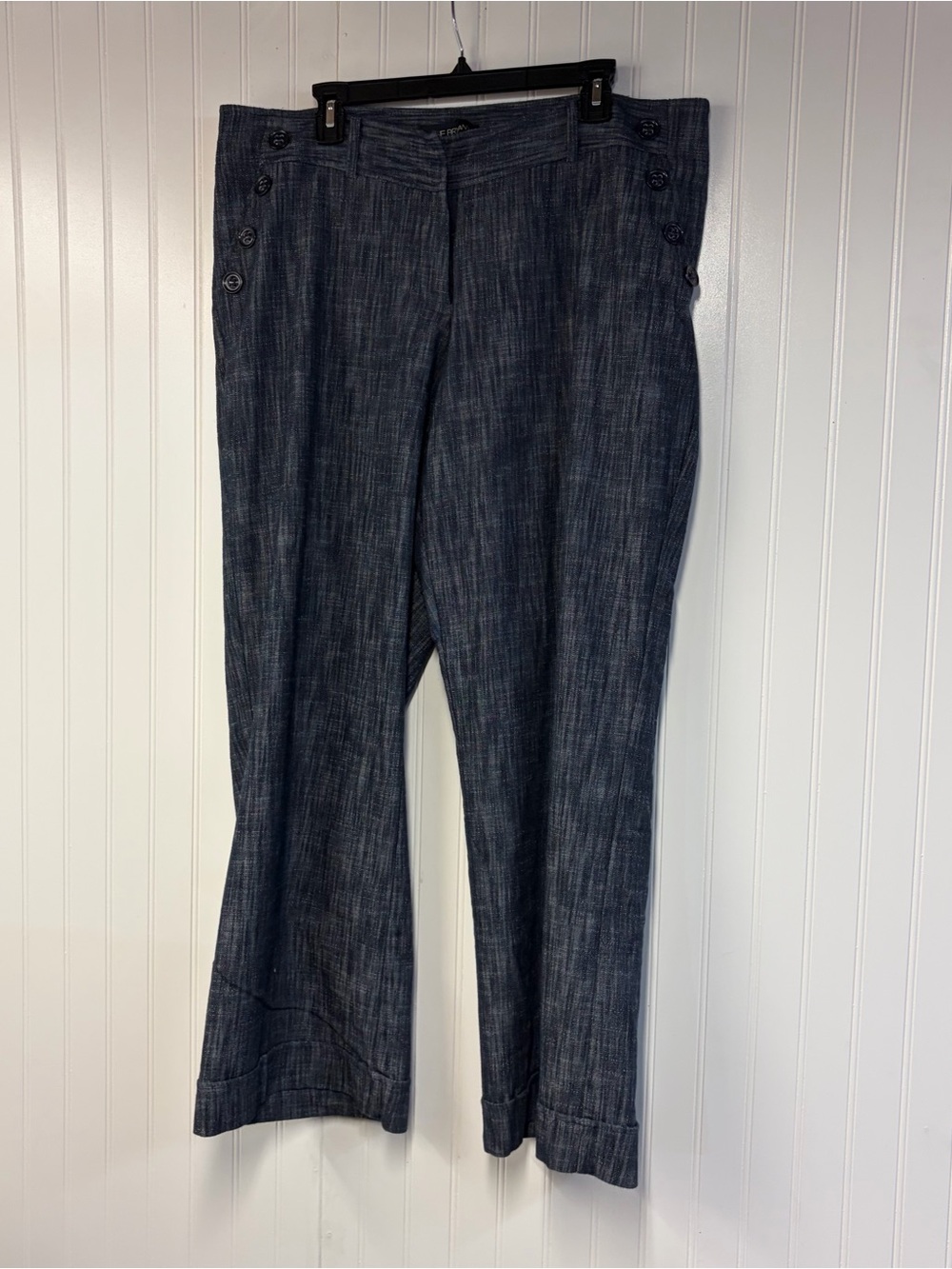 Lane Bryant Dark Denim-Look Wide-Leg Jeans 18 Chambray